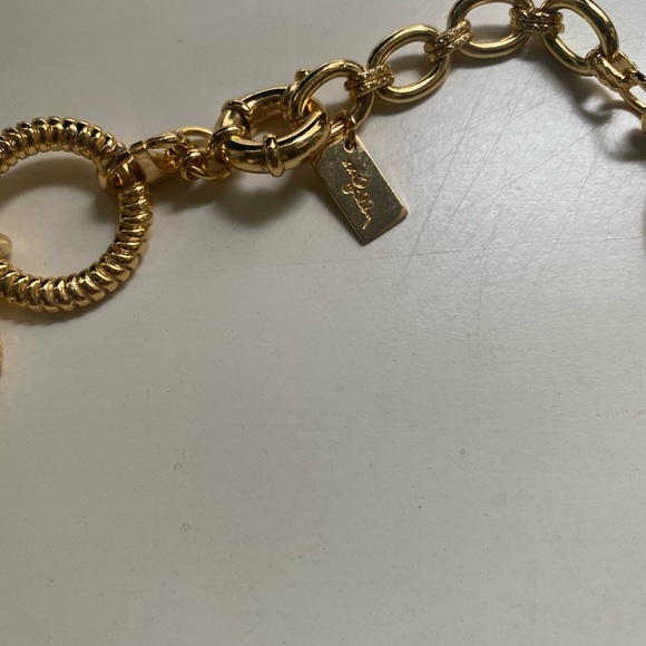 Lilly Pulitzer Gold and Blue Medallion Necklace - Picture 2 of 3